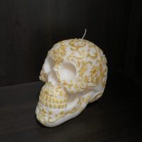 ornate skull ivory/gold detailing