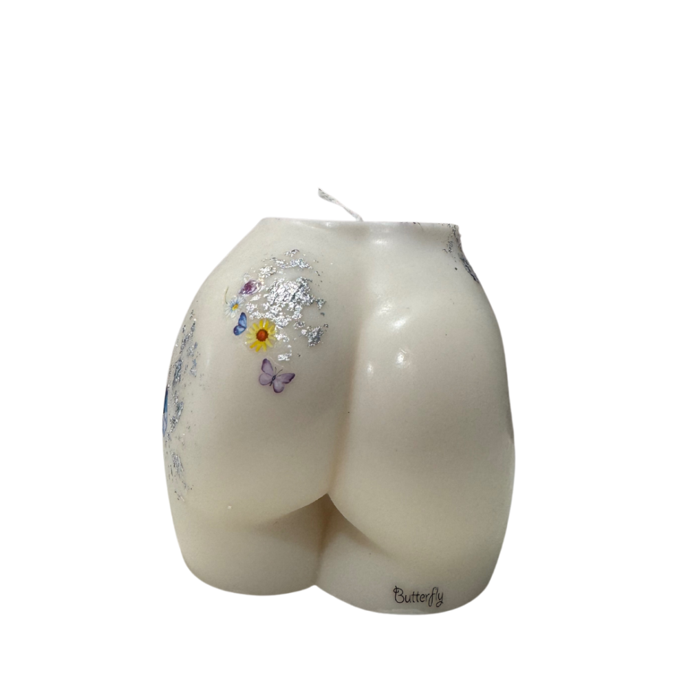 she derriere ivory with silver & floral embellishment 11cm