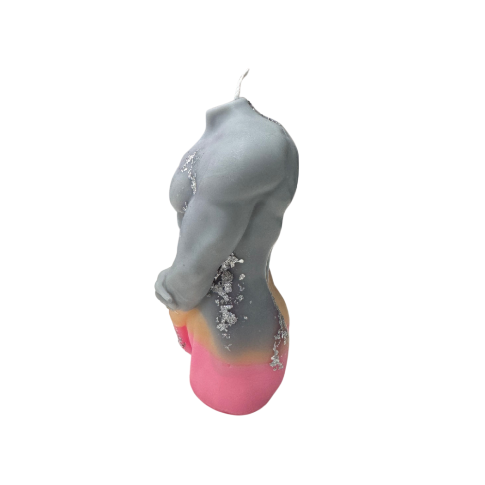 he sculpted grey/orange/pink with silver embellishment 9cm